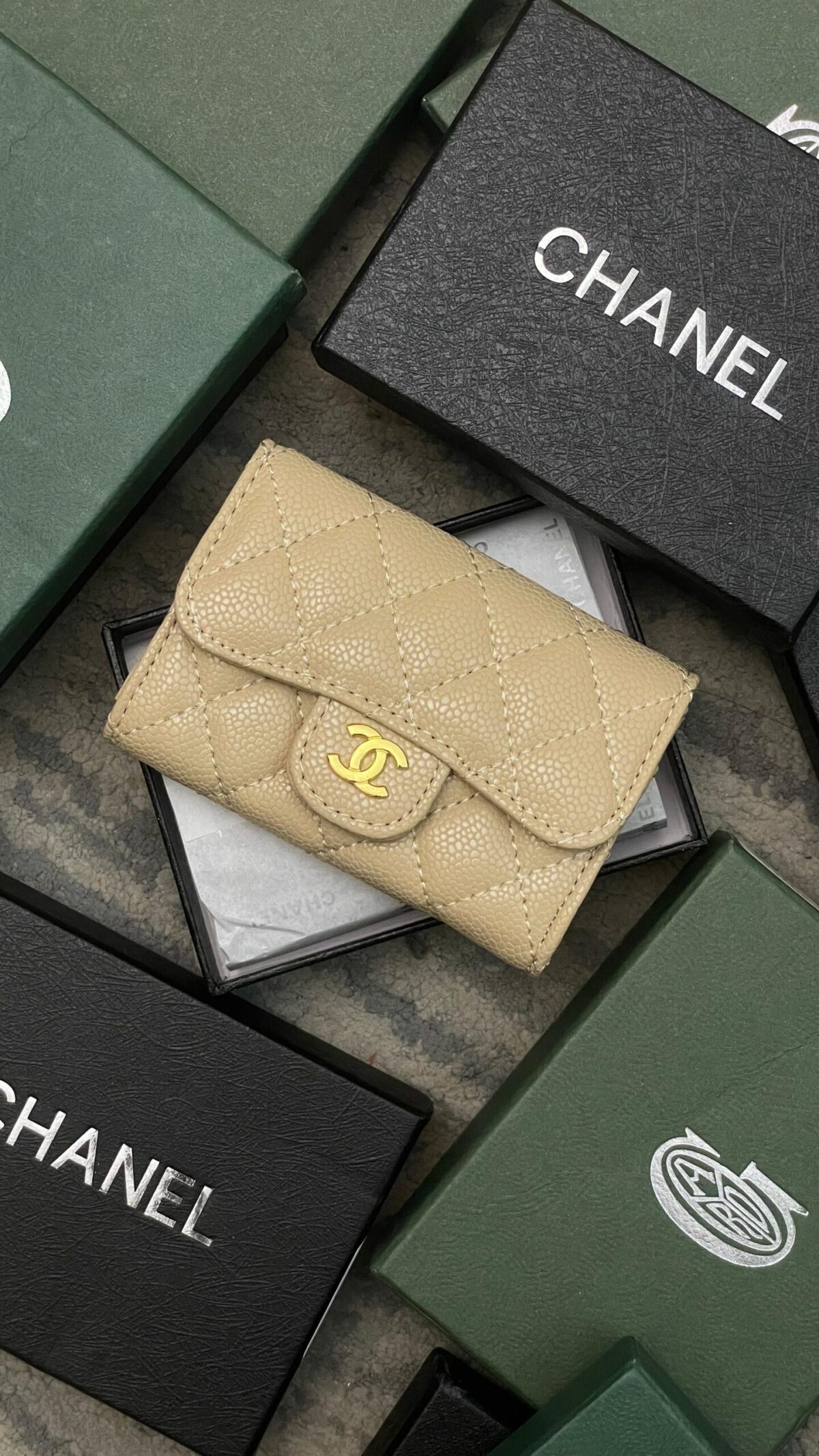 CH Mini Wallets- Beige