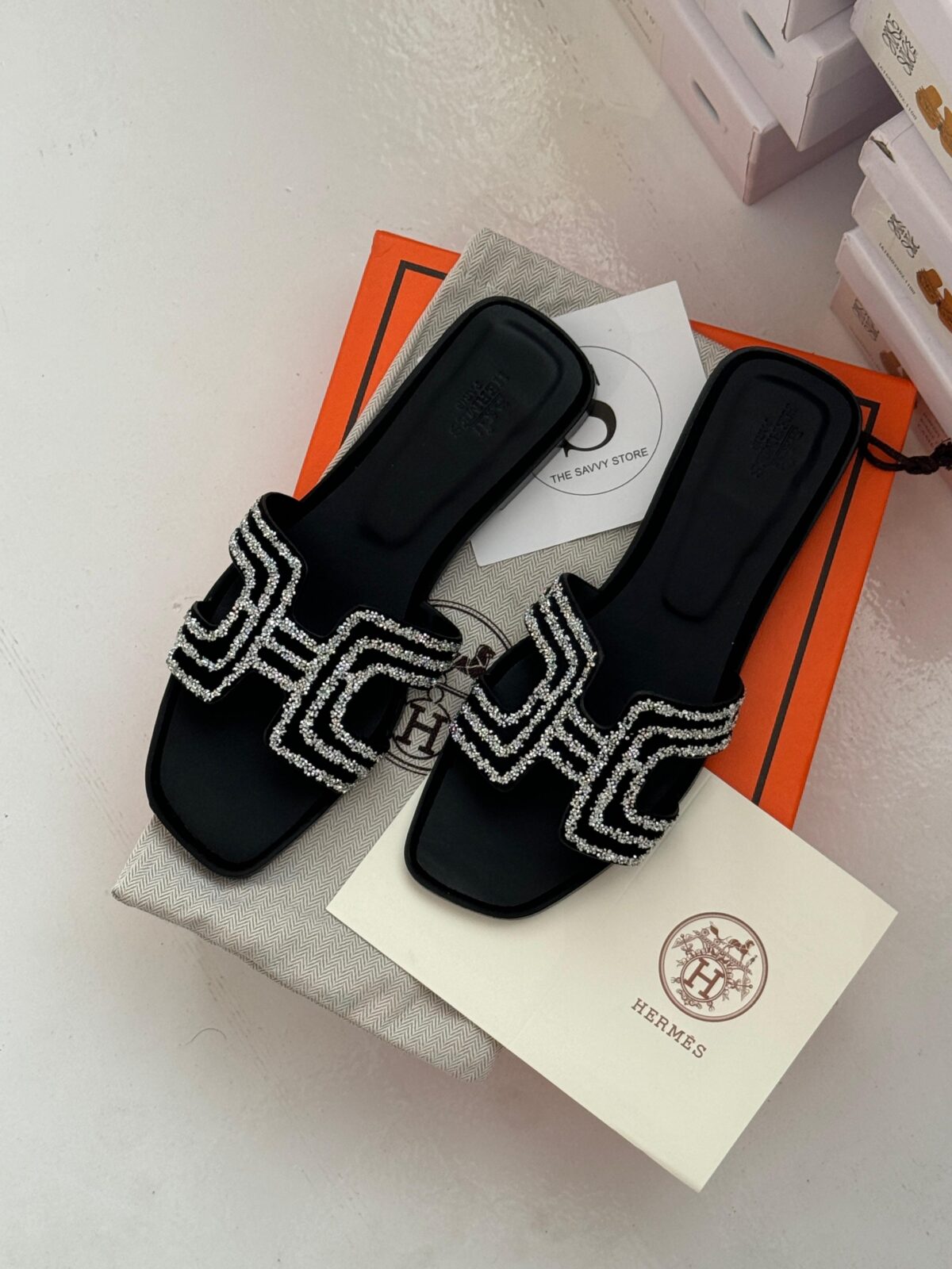 Hermès Oran Sandals Black 38,38,40