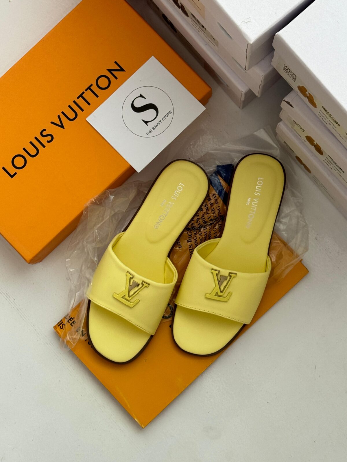 LV Mare Flat Mule Yellow 38
